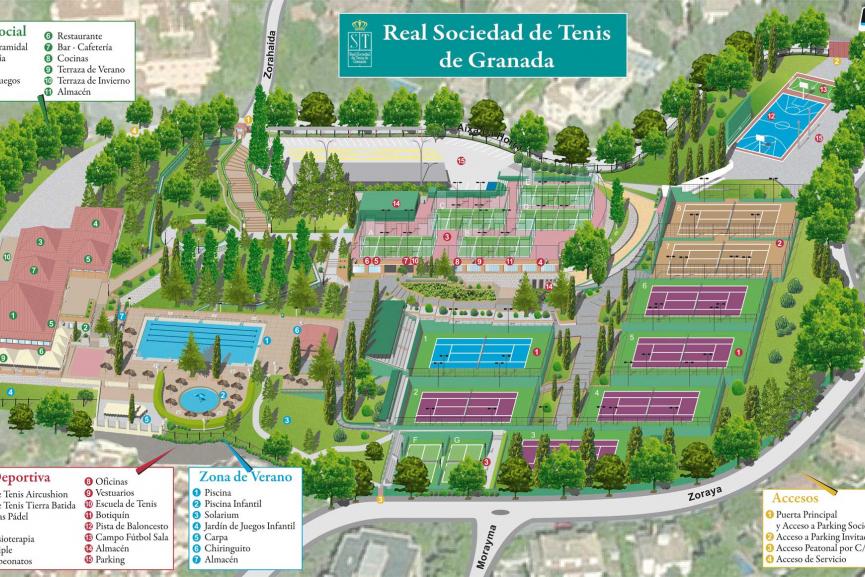 Plano de la Real Sociedad de Tenis de Granada